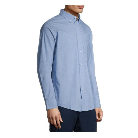 NWT George Men's Casual Comfort Laidback Long Sleeve Stretch Poplin Shirt SZ 2X - Picture 6 of 6